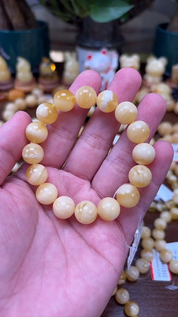 手串蜜蜡未镶嵌p65俄料浓蜡妖孽手串 16.6克 12mm