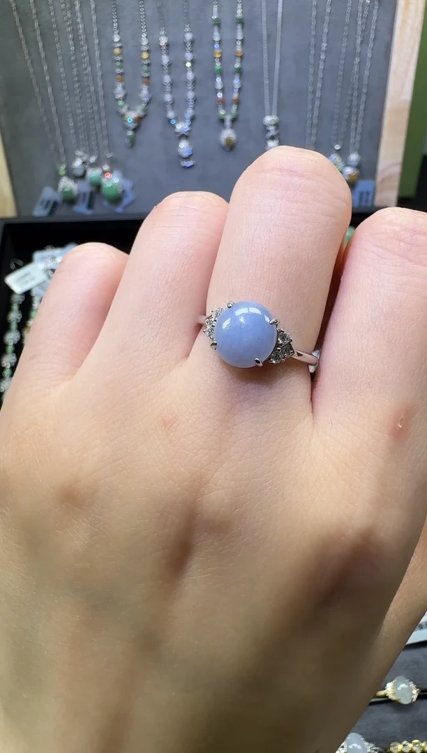 银S925镶嵌戒指翡翠翡翠戒指18