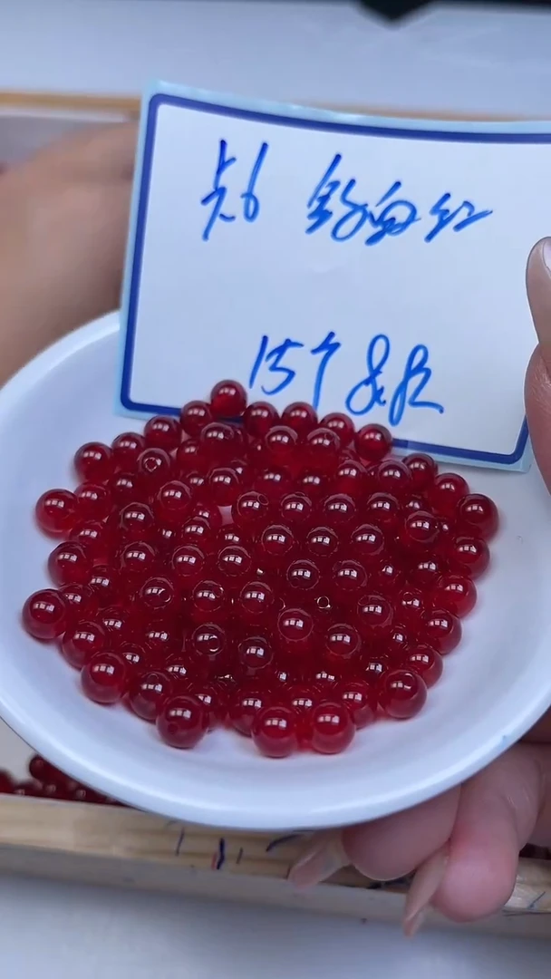 未镶嵌玛瑙手饰B556 鸽血红6mm15颗8.8元