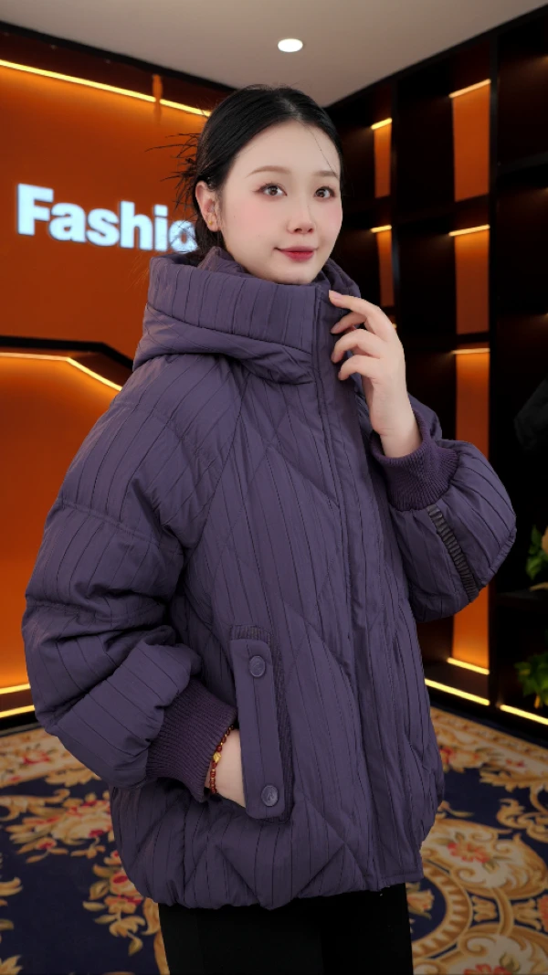 【杭州高定正品】连帽羽绒服2025上新定制色高级保暖外套YRF5151