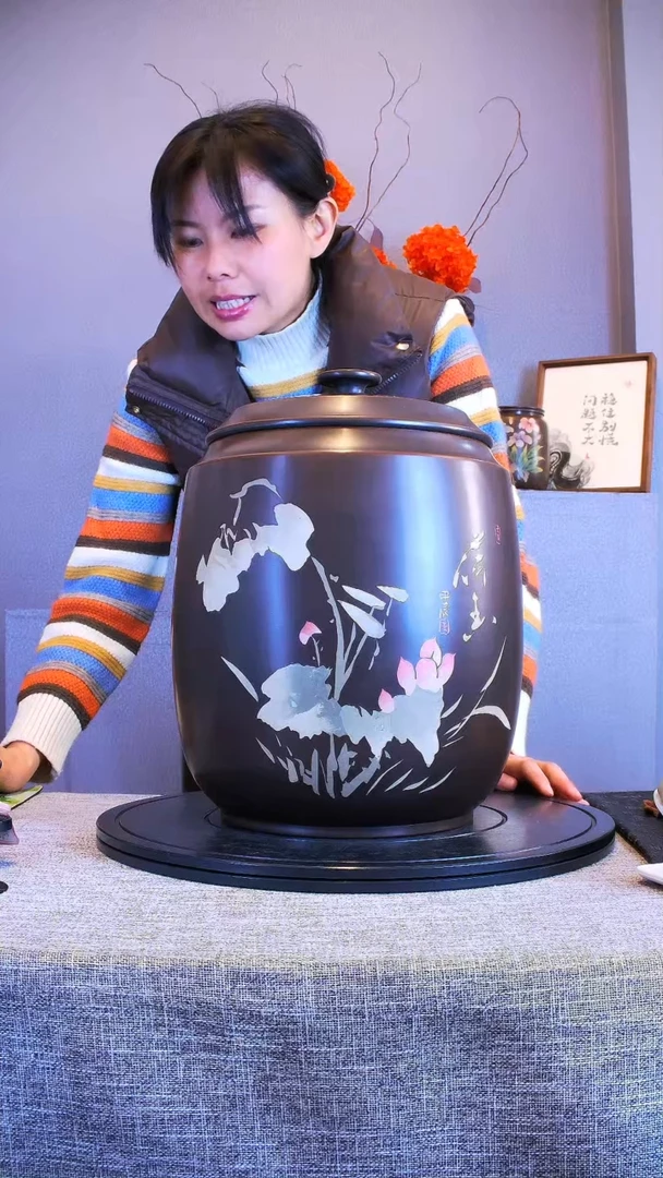 【闪购商品】建水全手工紫陶茶罐精磨051