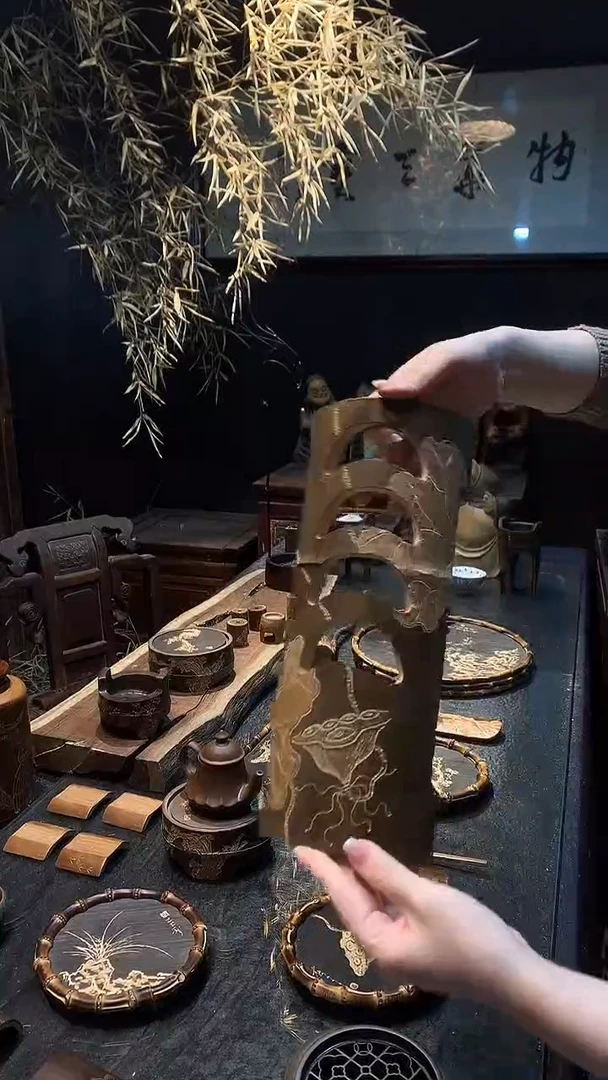 4格莲蓬残荷置杯架......