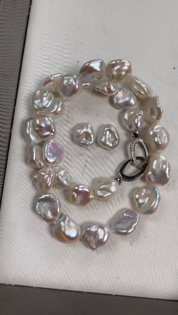 【闪购商品】淡水珍珠套链银S925镶嵌巴洛克套链