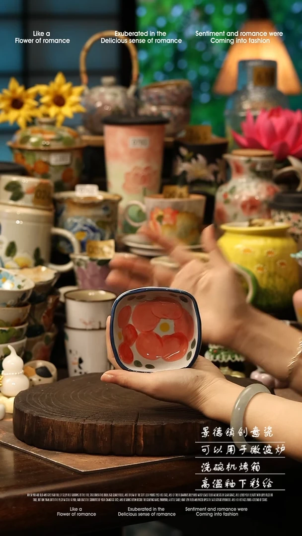 陶瓷景德镇高温釉下彩手工手绘款式