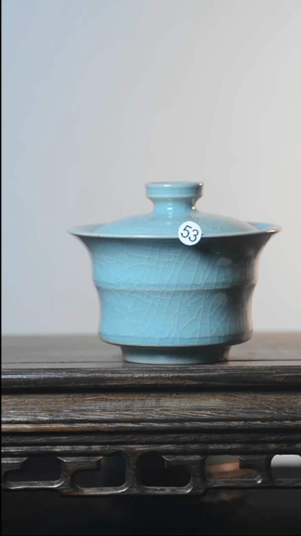 53号竹节盖碗全品清凉寺汝瓷