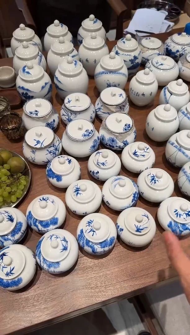 -青花茶叶罐不挑------