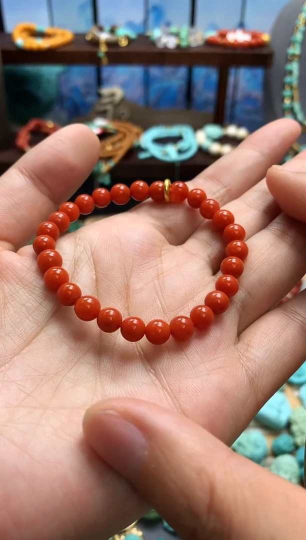 18K金镶嵌手链南红玛瑙南红手串