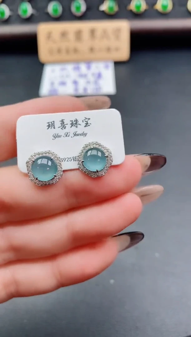 银S925镶嵌戒指翡翠1