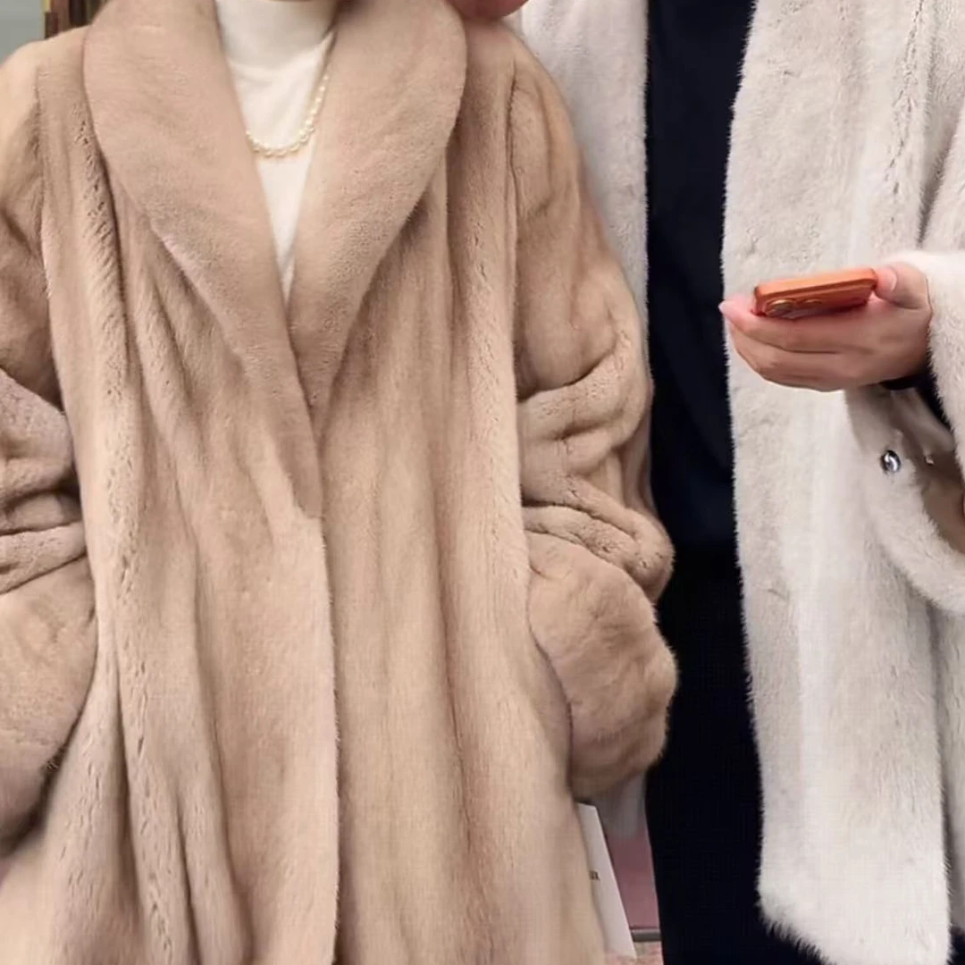 [黑翼甄选.莫伊利]秋冬新款女装天然水貂外套