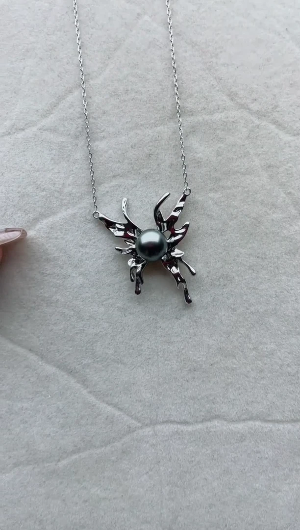 【闪购商品】海水珍珠套链银S925镶嵌12