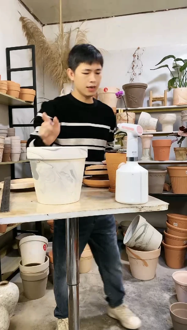 【闪购商品】红陶23*21灰白陶 1盆无托