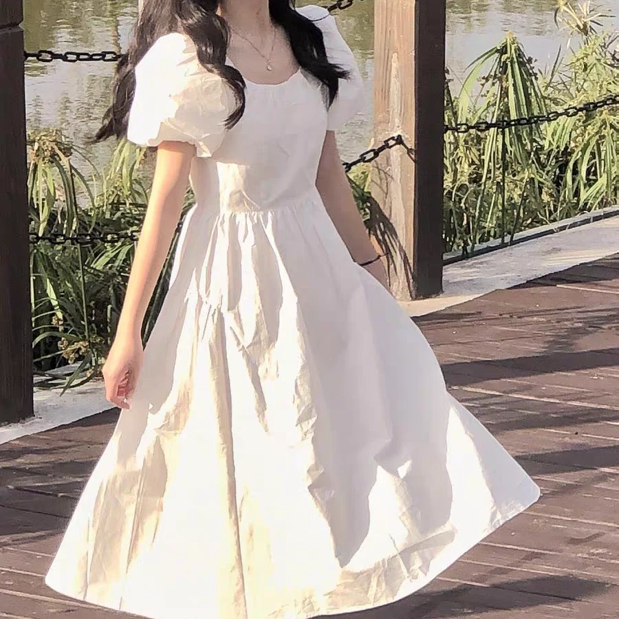 大女童长裙25新款夏装沙滩裙中大童白色公主裙高初中生少女森系15