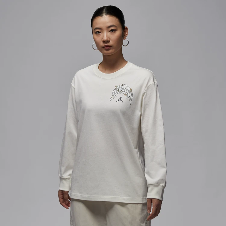 NIKE/耐克官方正品Air Jordan女子百搭T恤运动休闲长袖HV0449-133