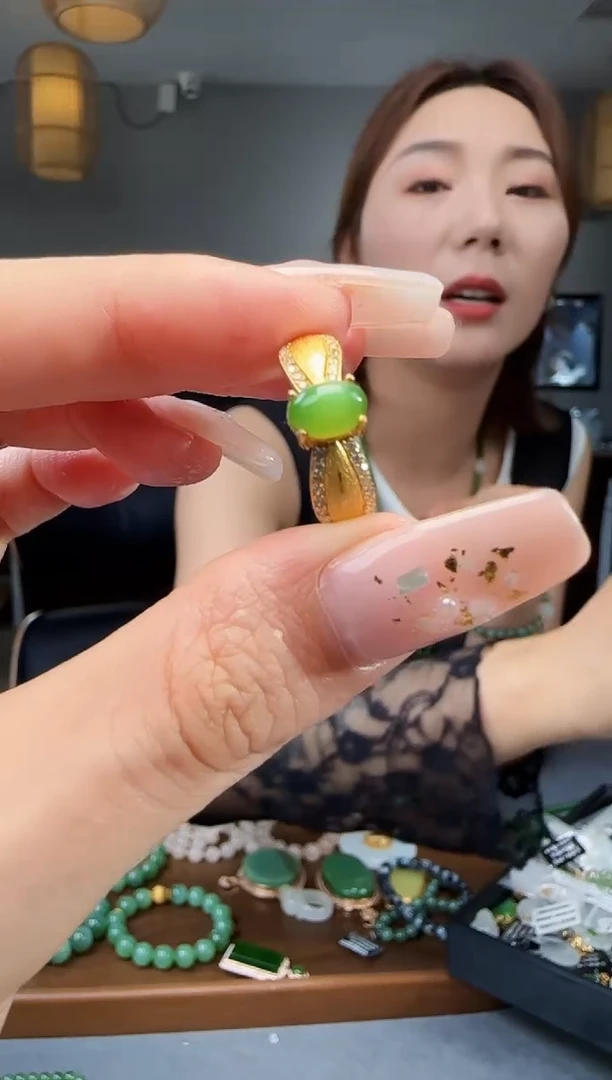 和田玉戒指银S925镶嵌1