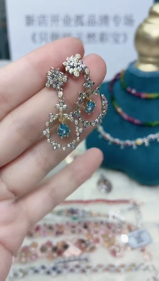 银S925镶嵌托帕石耳饰273ZB1202产品一个（多样性）