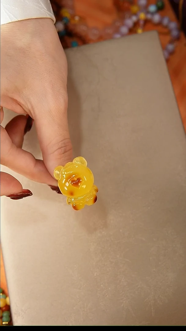 【闪购商品】琥珀戒指银S925镶嵌戒指