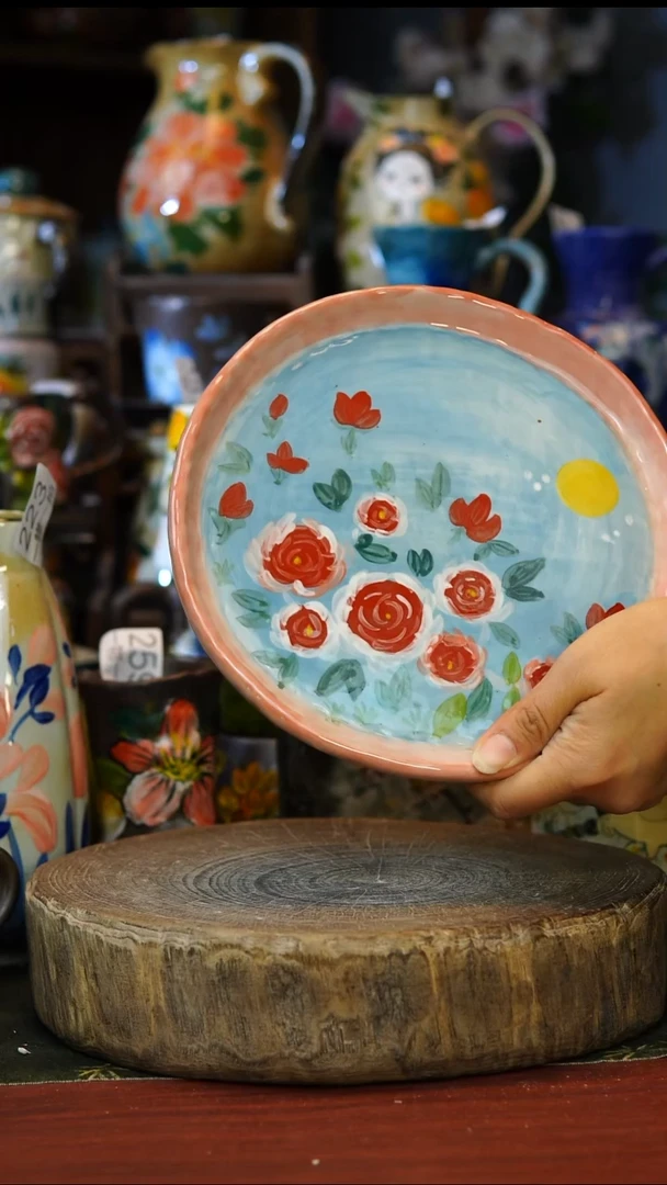 陶瓷295景德镇手工手绘釉下彩