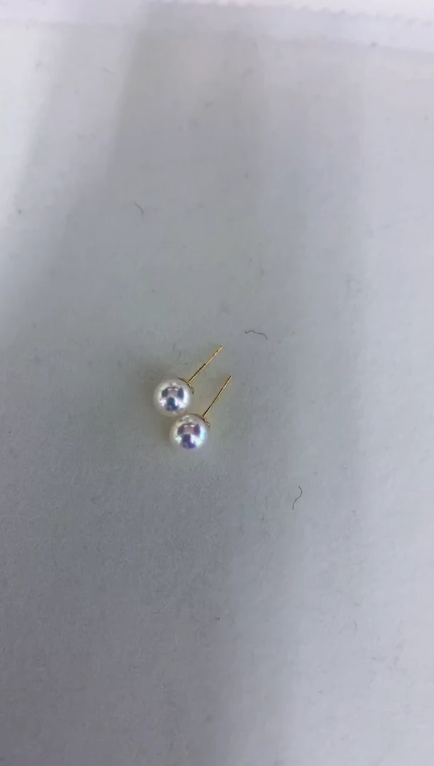 18K金镶嵌海水珍珠饰品7.5-8素钉定制