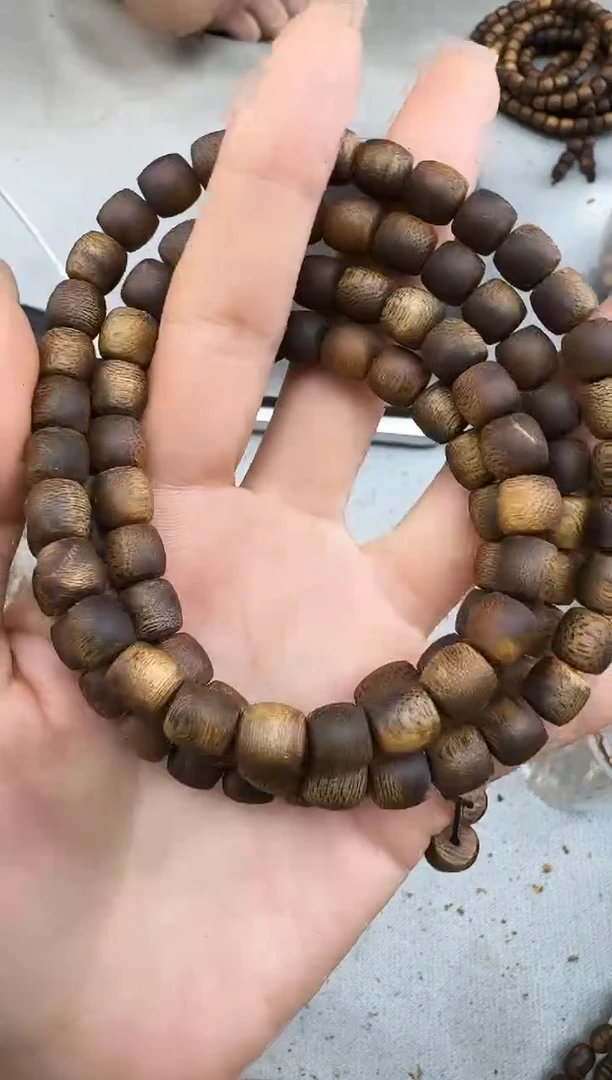 沉香手串0839老乌身鼓珠多圈多样性发一