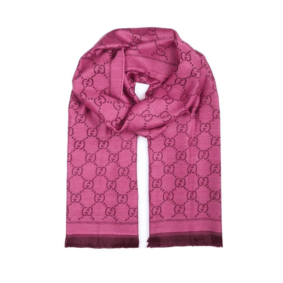GUCCI/古驰双G提花流苏薄款多色围巾男女同款