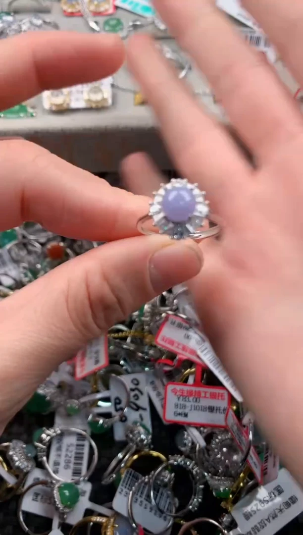 银S925镶嵌戒指翡翠4                   8