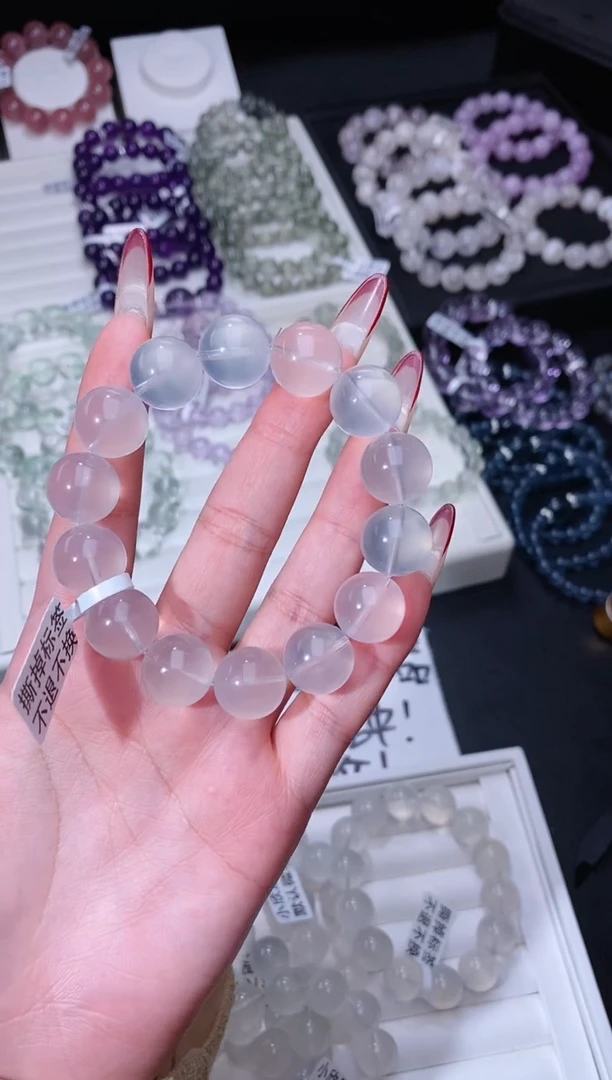 【闪购商品】萤石手链未镶嵌121.48奶白萤石手串 多样性发其一