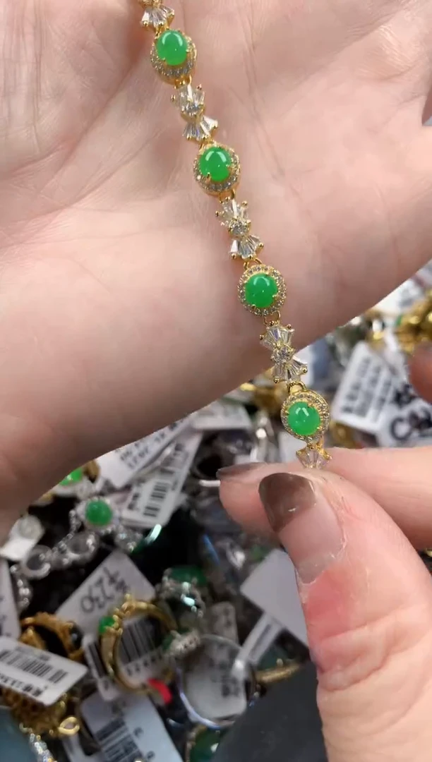 银S925镶嵌戒指翡翠222   9