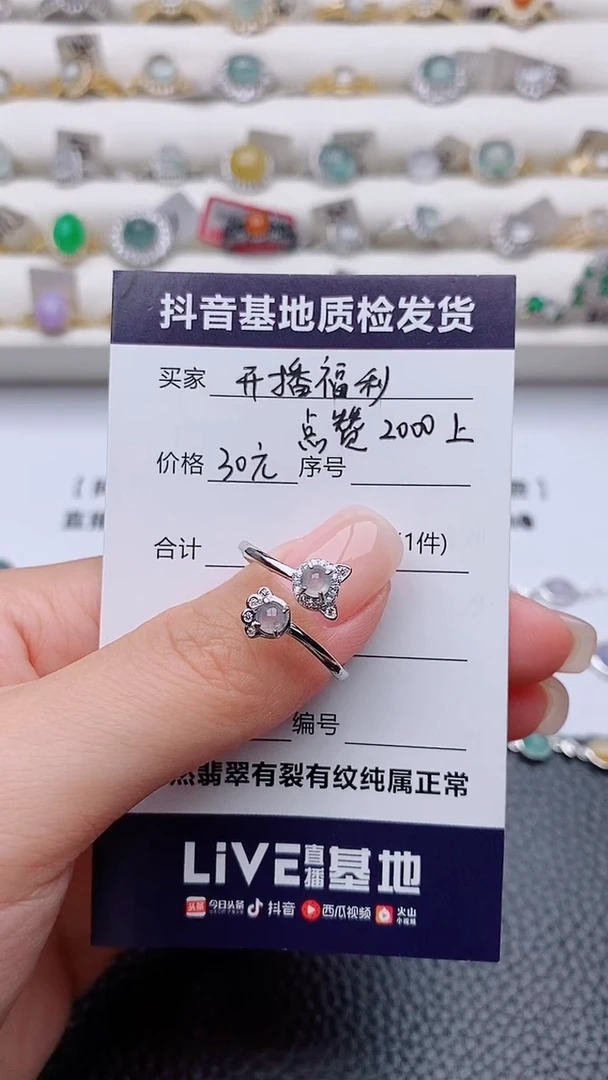 银S925镶嵌戒指翡翠飞*正品 纯天然翡翠