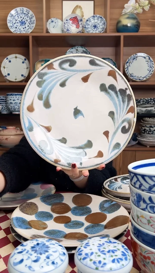 【闪购商品】瓷片笔青唐草28cm大盘