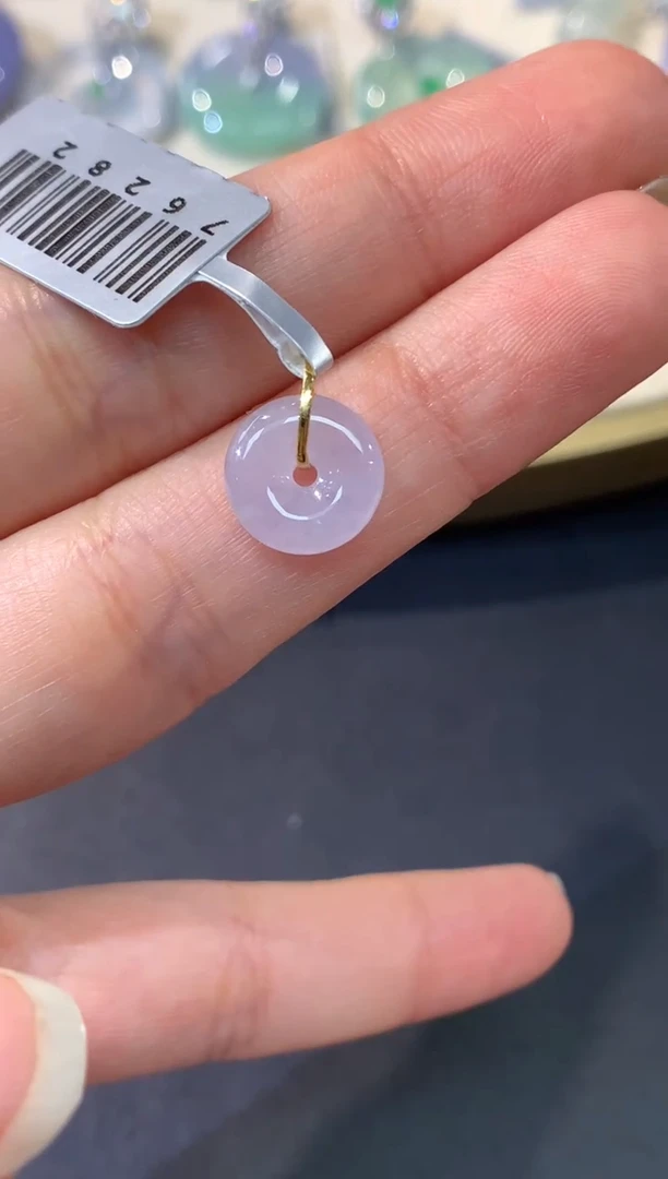 吊坠(不含链)18K金镶嵌翡翠W105|380