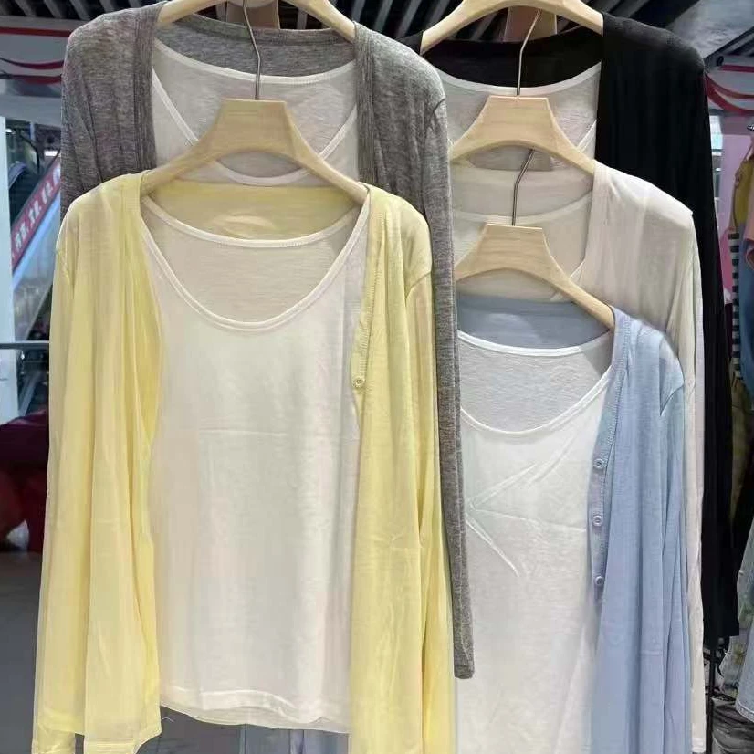 引领2025年夏季新款针织开衫两件套装轻薄