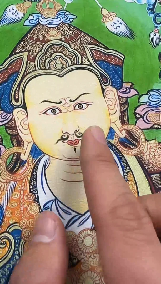 卷轴画【主播精品】高端卷轴画—唐卡AA63连花生大师