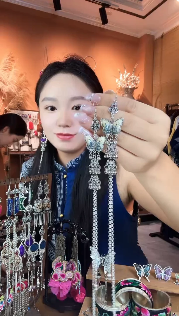 刺绣纯手工民族风耳环