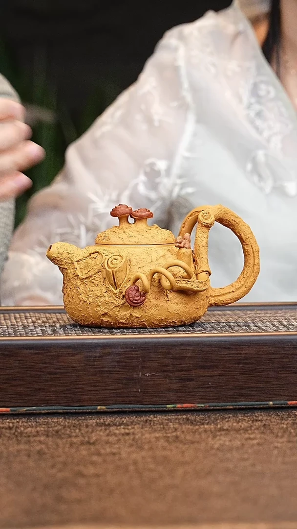 茶壶紫砂小鱼SST灵芝供春 老段泥  500cc