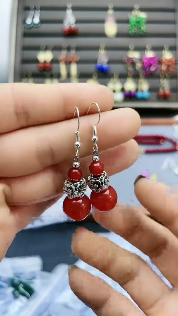 【闪购商品】南红玛瑙耳饰银S925镶嵌300700