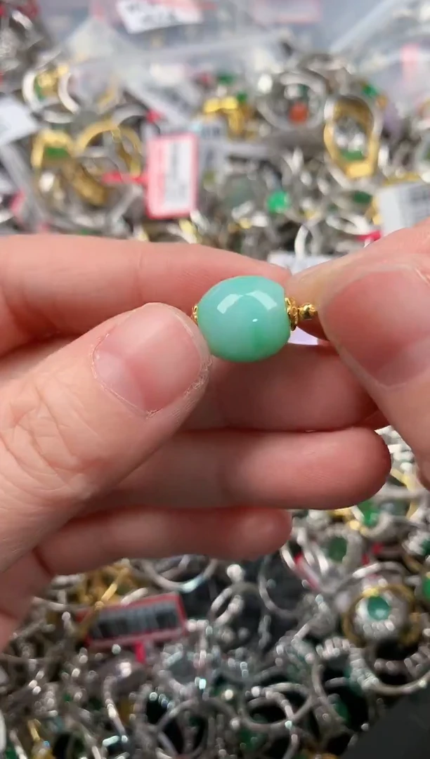 银S925镶嵌戒指翡翠999                7