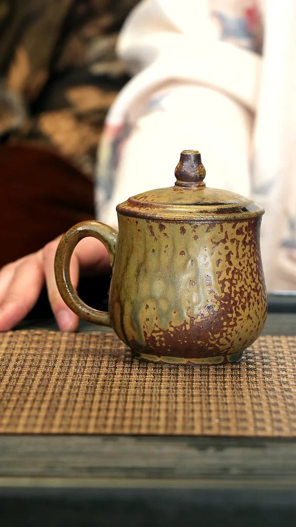 【闪购商品】紫砂茶壶GFY77沉香木柴烧 盖杯