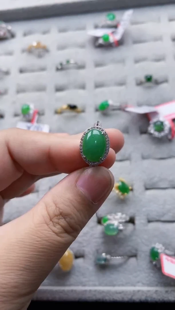 翡翠戒指银S925镶嵌999999999    6