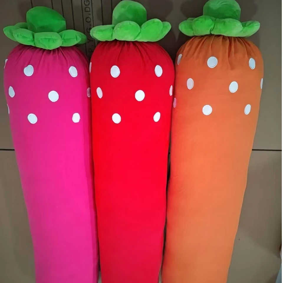 粉丝福利-长条草莓-立体纯棉玩偶-手提-可抱玩偶-环保印染-M