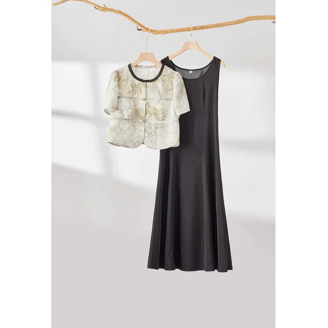 JIRUIMAN/吉瑞曼夏季时尚气质休闲优雅印花两件套XT117