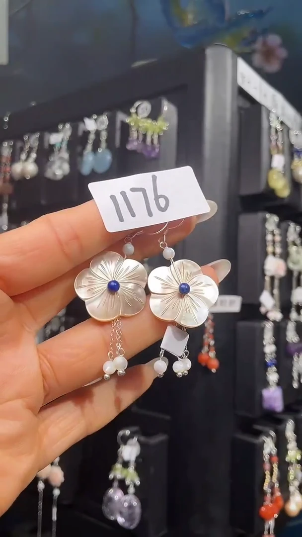 银S925镶嵌耳饰紫晶喜欢拍