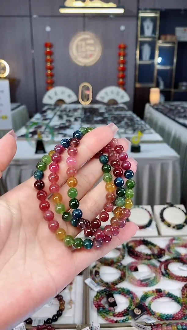 未镶嵌收藏级老矿碧玺三圈手串7mm+碧玺hon多样性发一条