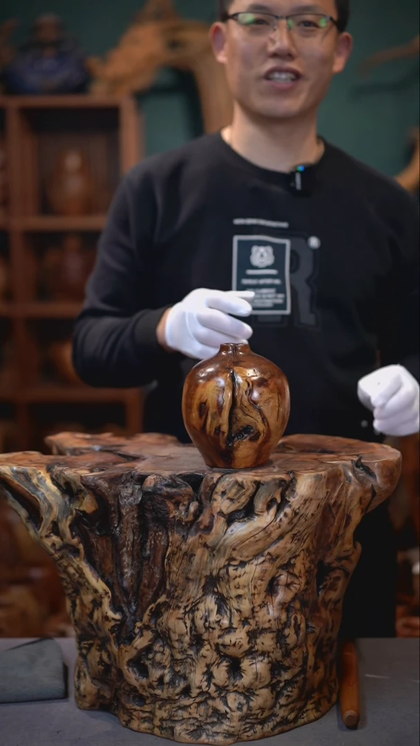 【闪购商品】枣木雷击枣木石榴瓶