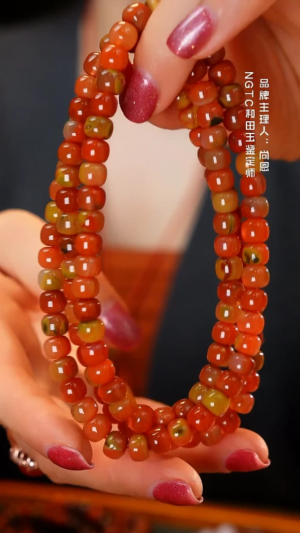 未镶嵌手链南红玛瑙鸡油黄包浆料多圈