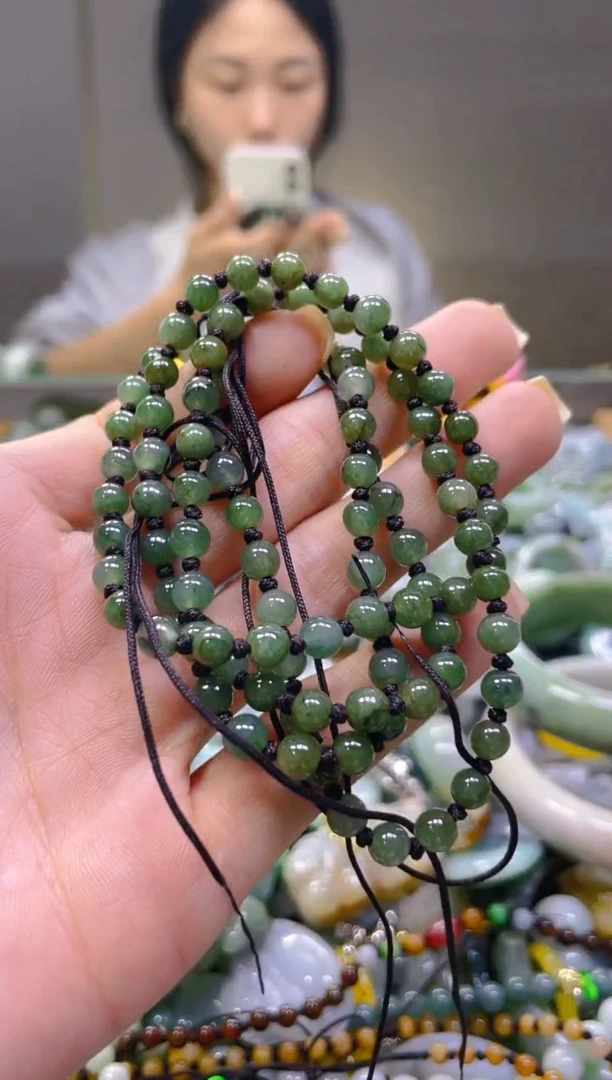 翡翠未镶嵌颈饰5MM/K/翡翠A货一图一物