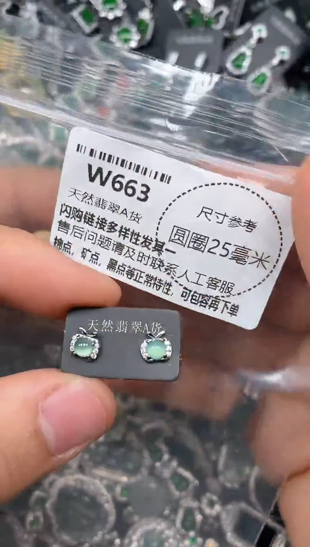 颈饰未镶嵌翡翠W663耳钉