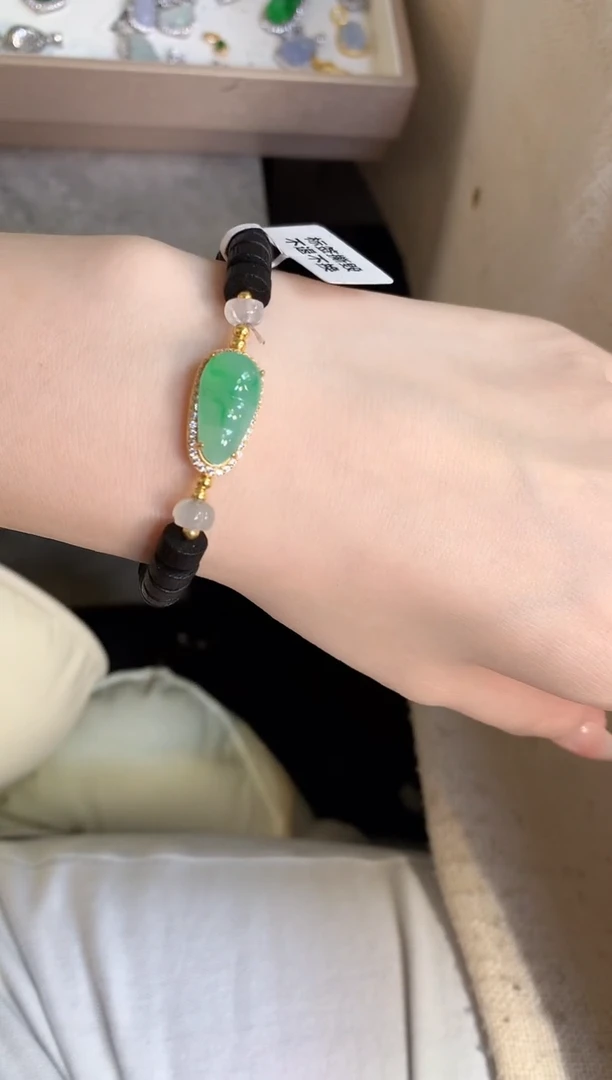 银S925镶嵌手串翡翠手串