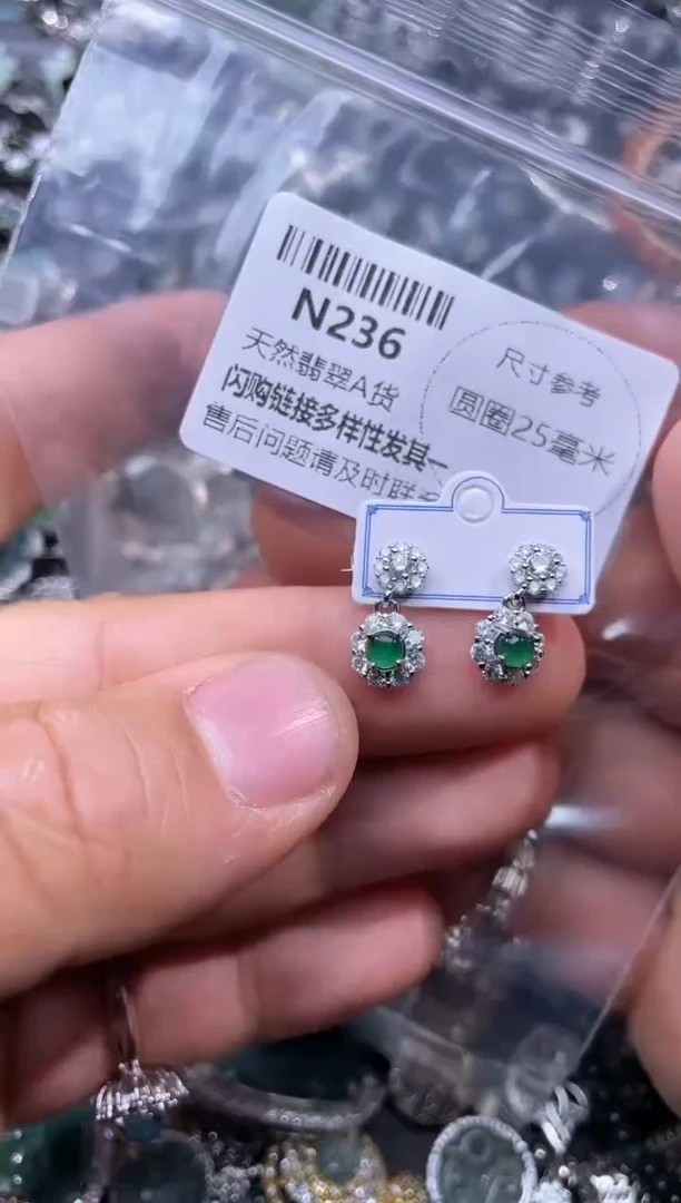 【闪购商品】翡翠颈饰未镶嵌N236耳钉