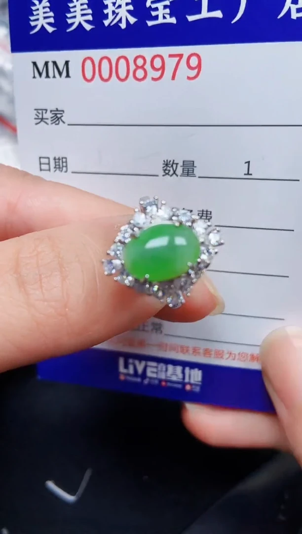 翡翠银S925镶嵌颈饰8979