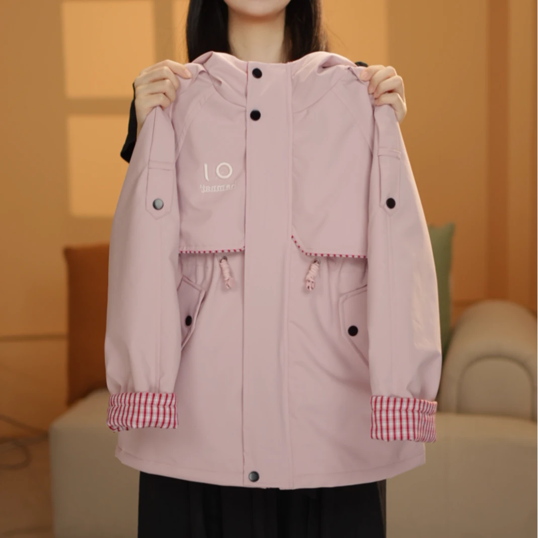 女童2025秋外套清新碎花纹路时尚外套测8